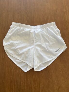 Nike Women’s White Athletic Running Shorts with Reflective Swoosh